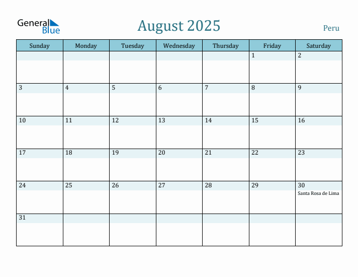 August 2025 Calendar with Holidays