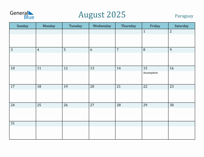 August 2025 Calendar with Holidays