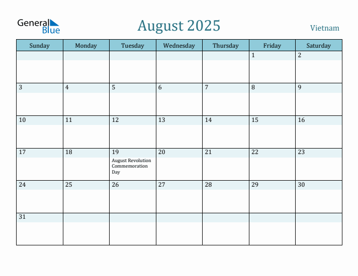 August 2025 Calendar with Holidays