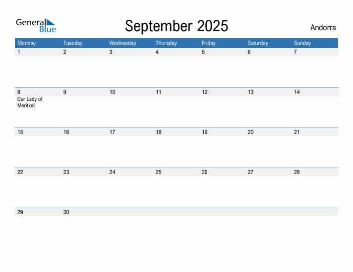 Fillable September 2025 Calendar