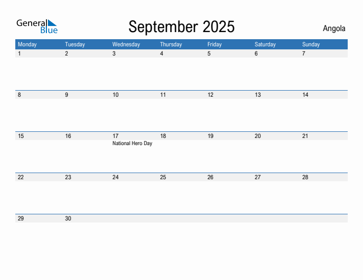 Fillable September 2025 Calendar