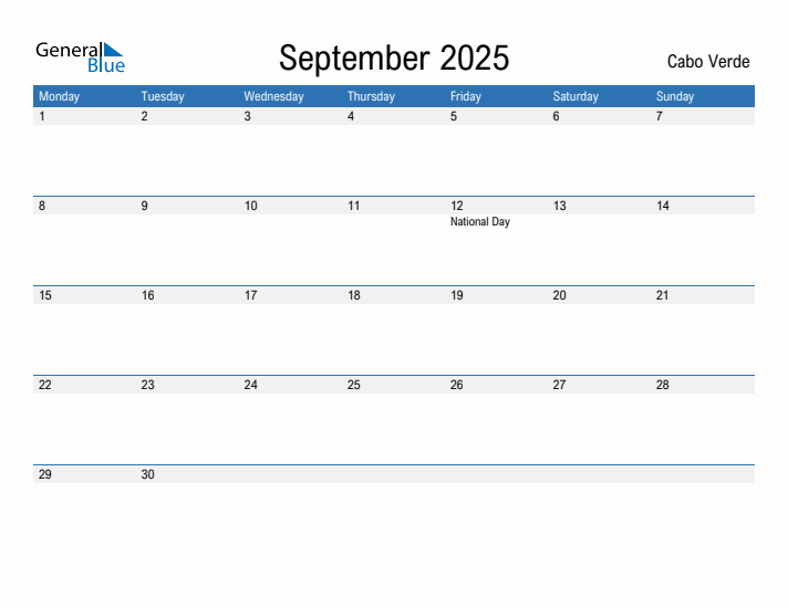 Fillable September 2025 Calendar