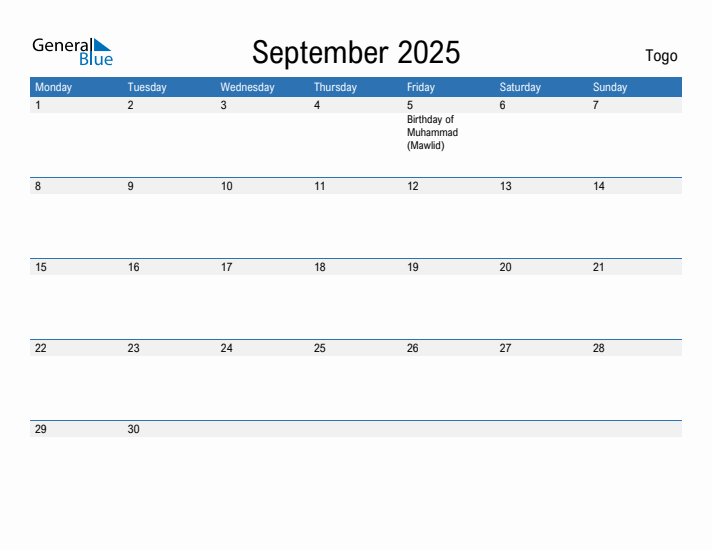 Fillable September 2025 Calendar