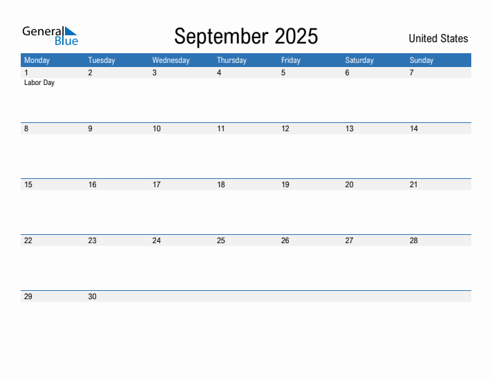 Fillable September 2025 Calendar