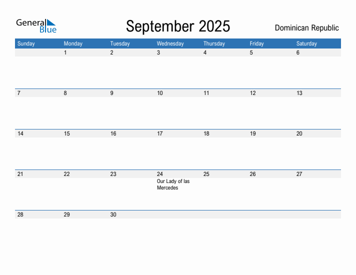 Fillable September 2025 Calendar