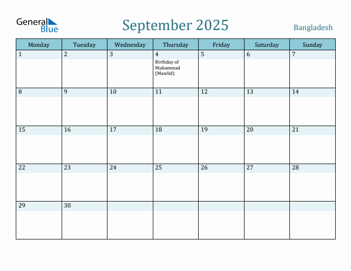 September 2025 Calendar with Holidays