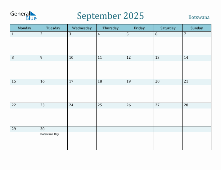 September 2025 Calendar with Holidays