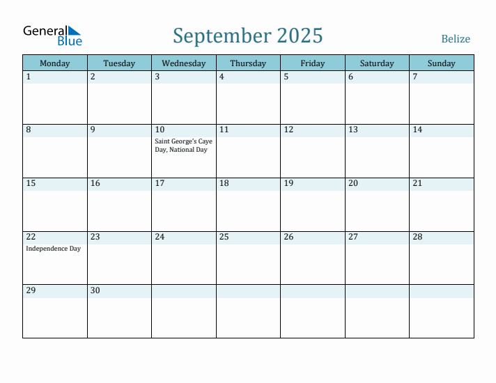 September 2025 Calendar with Holidays