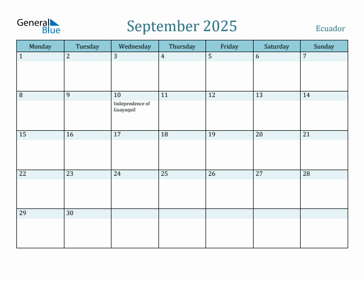 September 2025 Calendar with Holidays