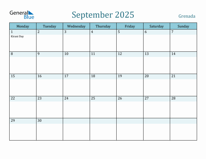 September 2025 Calendar with Holidays