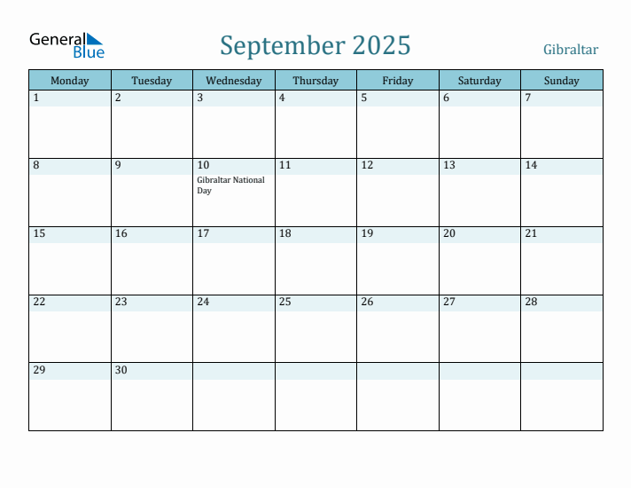 September 2025 Calendar with Holidays