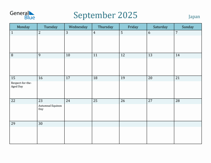 September 2025 Calendar with Holidays