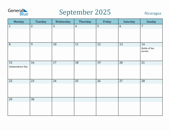 September 2025 Calendar with Holidays