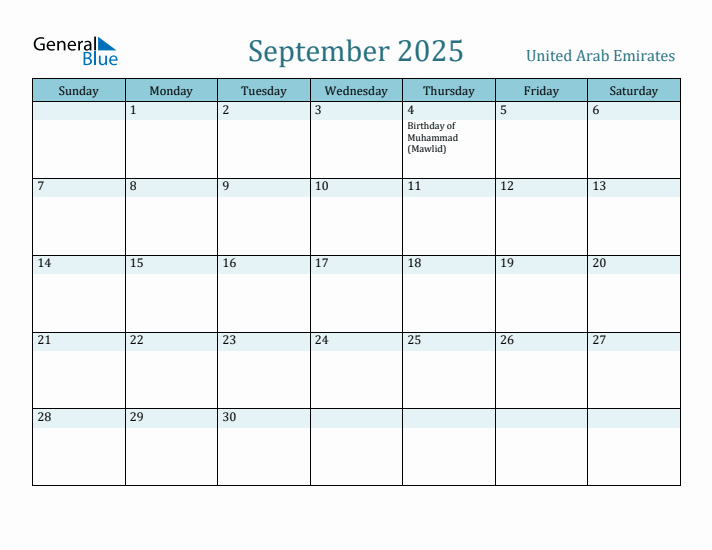 September 2025 Calendar with Holidays