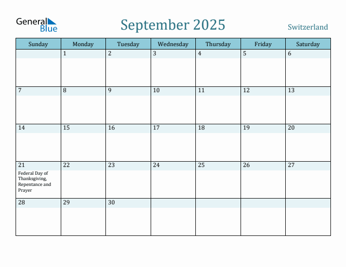 September 2025 Calendar with Holidays