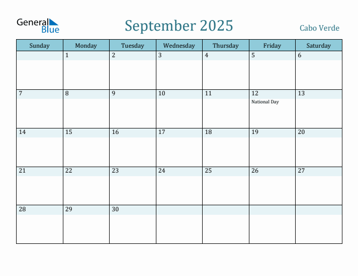 September 2025 Calendar with Holidays