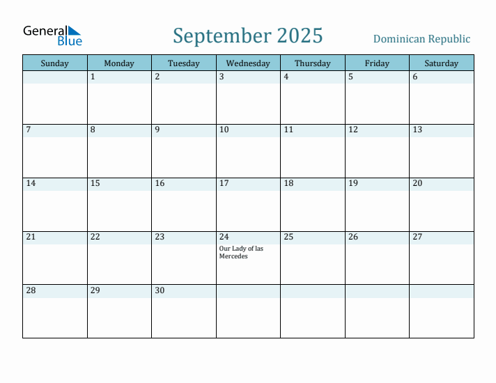 September 2025 Calendar with Holidays