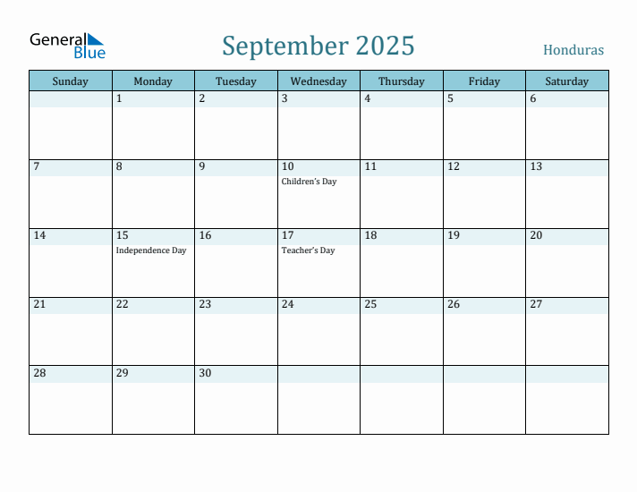 September 2025 Calendar with Holidays