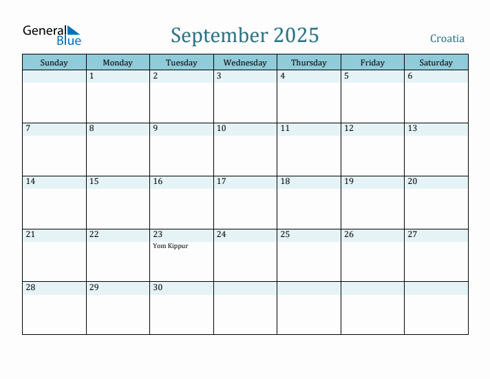 September 2025 Calendar with Holidays