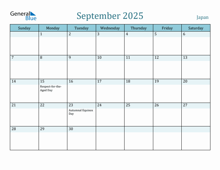 September 2025 Calendar with Holidays