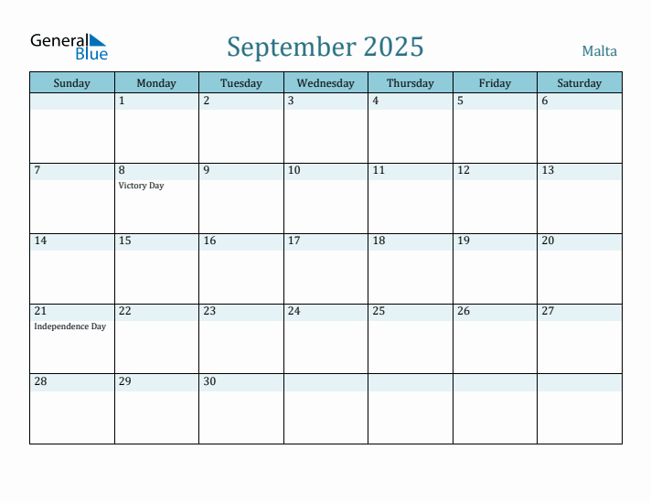 September 2025 Calendar with Holidays