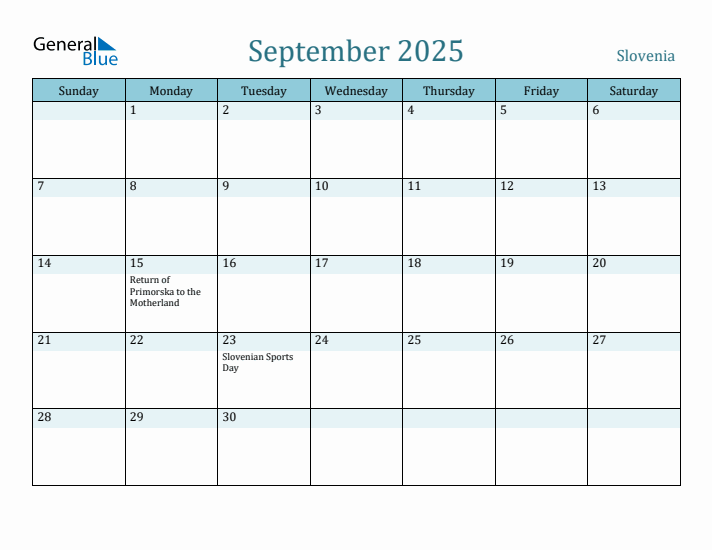 September 2025 Calendar with Holidays