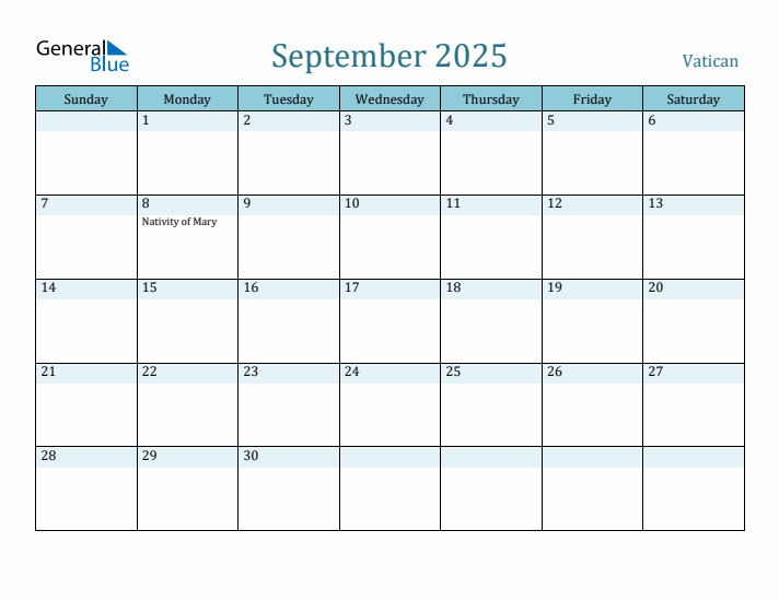 September 2025 Calendar with Holidays