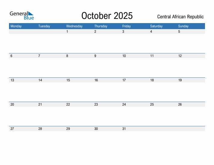 Fillable October 2025 Calendar