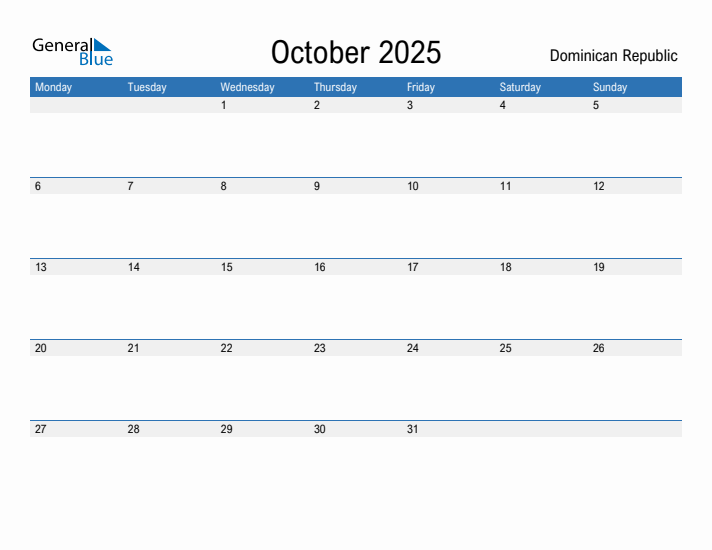 Fillable October 2025 Calendar