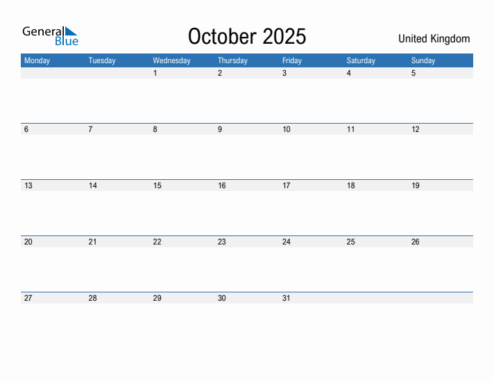 Fillable October 2025 Calendar