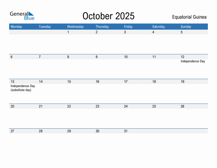 Fillable October 2025 Calendar