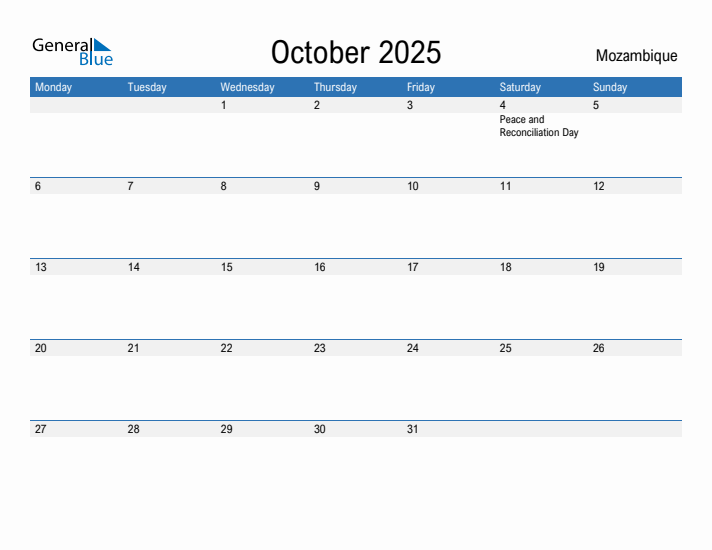 Fillable October 2025 Calendar