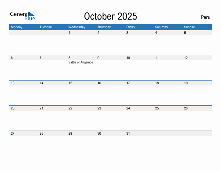 Fillable October 2025 Calendar