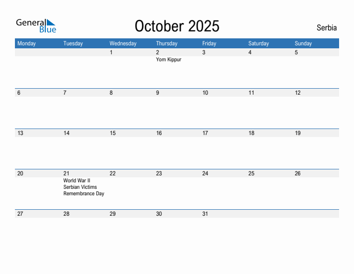 Fillable October 2025 Calendar