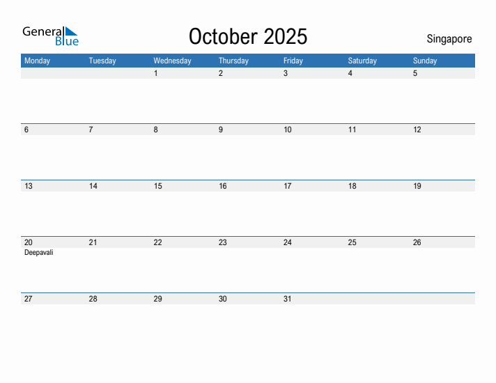 Fillable October 2025 Calendar