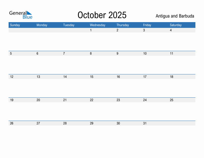 Fillable October 2025 Calendar