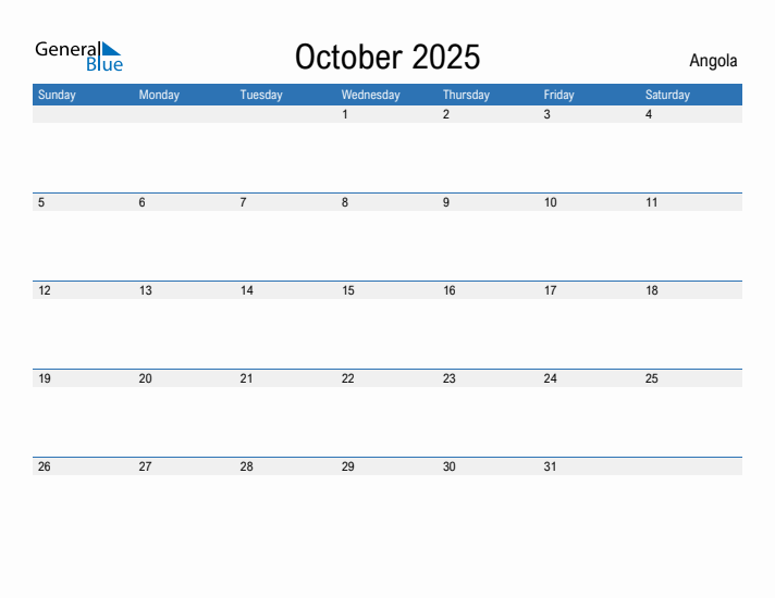 Fillable October 2025 Calendar