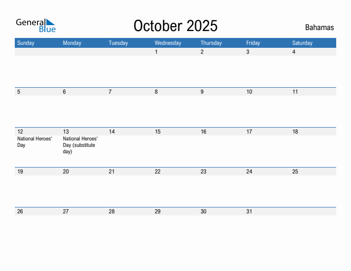 Fillable October 2025 Calendar