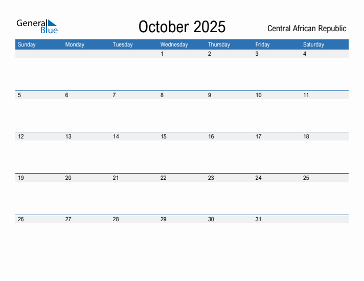 Fillable October 2025 Calendar