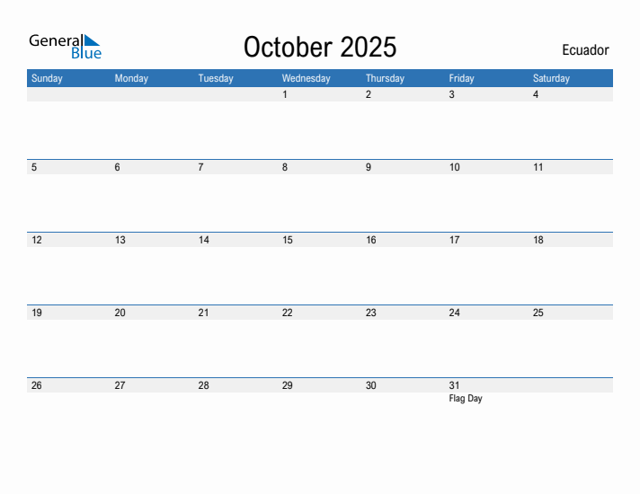 Fillable October 2025 Calendar