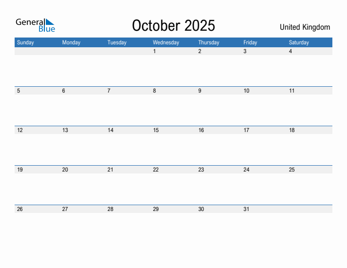 Fillable October 2025 Calendar