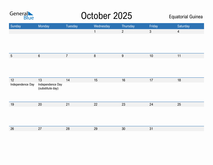 Fillable October 2025 Calendar