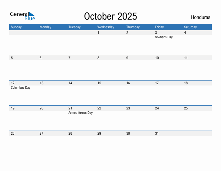 Fillable October 2025 Calendar