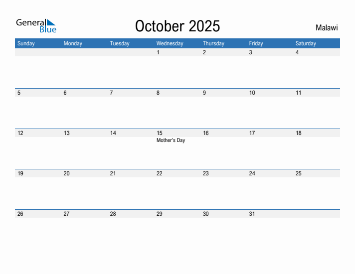 Fillable October 2025 Calendar