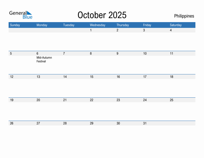 Fillable October 2025 Calendar