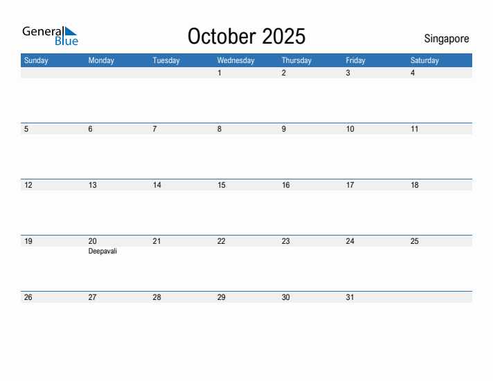 Fillable October 2025 Calendar