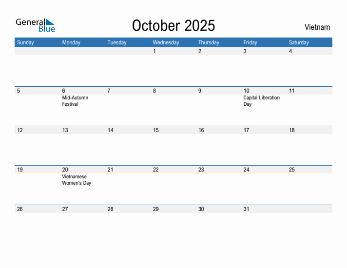 Fillable October 2025 Calendar