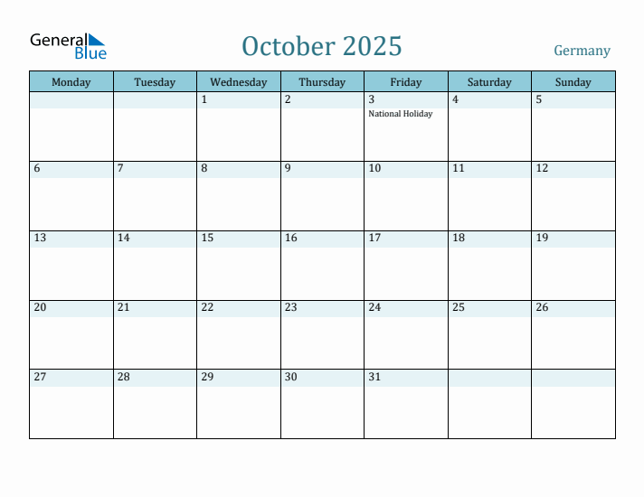 October 2025 Calendar with Holidays