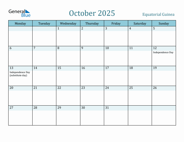 October 2025 Calendar with Holidays