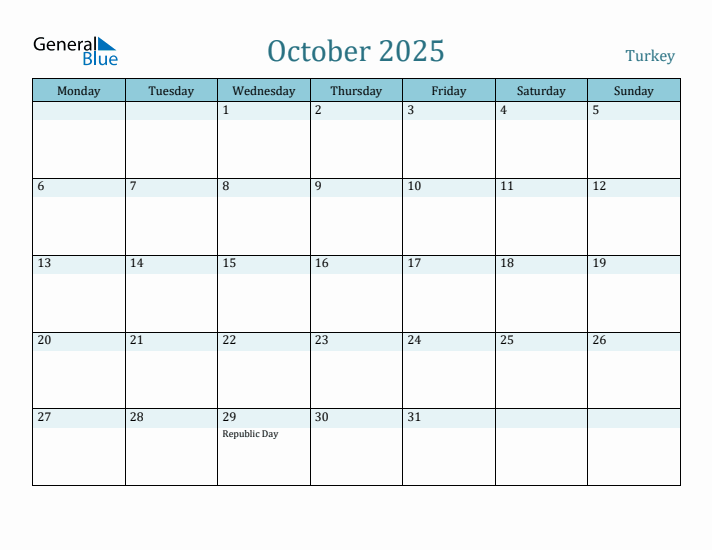 October 2025 Calendar with Holidays